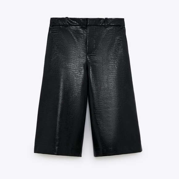 ZARA BNWT Faux Leather Long Shorts - Picture 5 of 6